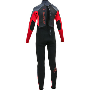 2020 O'Neill Youth Epic 4/3mm Back Zip GBS Wetsuit Black / Red 4216